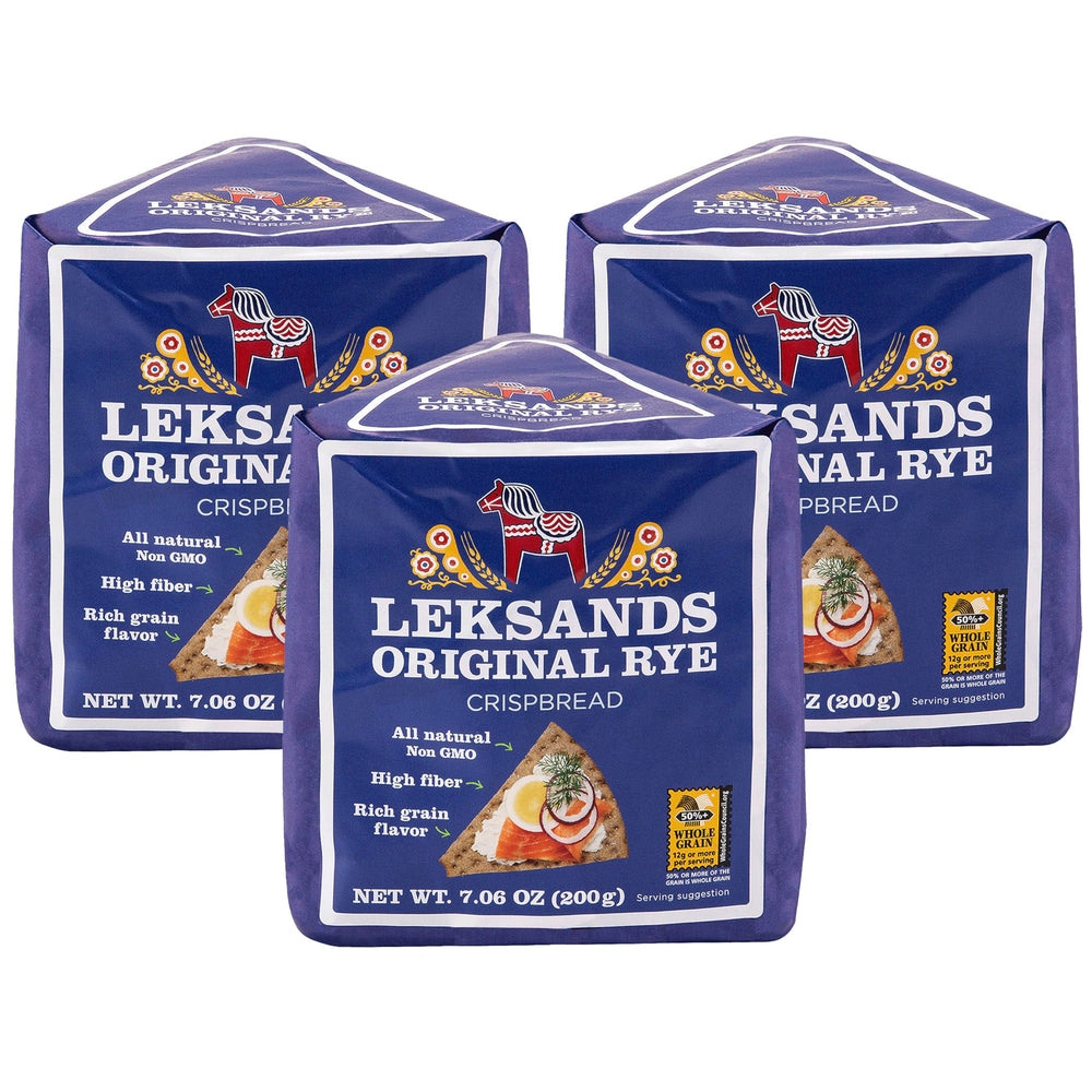 Leksands front packaging showing three-pack and brand clarity for informed choice
