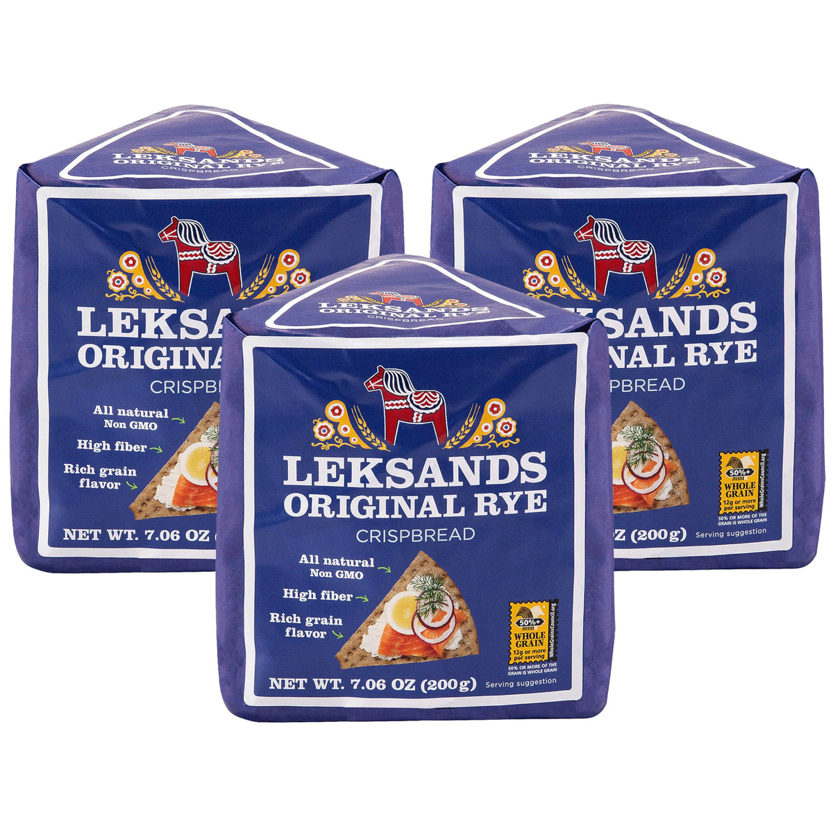 Leksands front packaging showing three-pack and brand clarity for informed choice