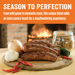 LEM seasoning blended into ground meat illustrating even distribution and tacky texture