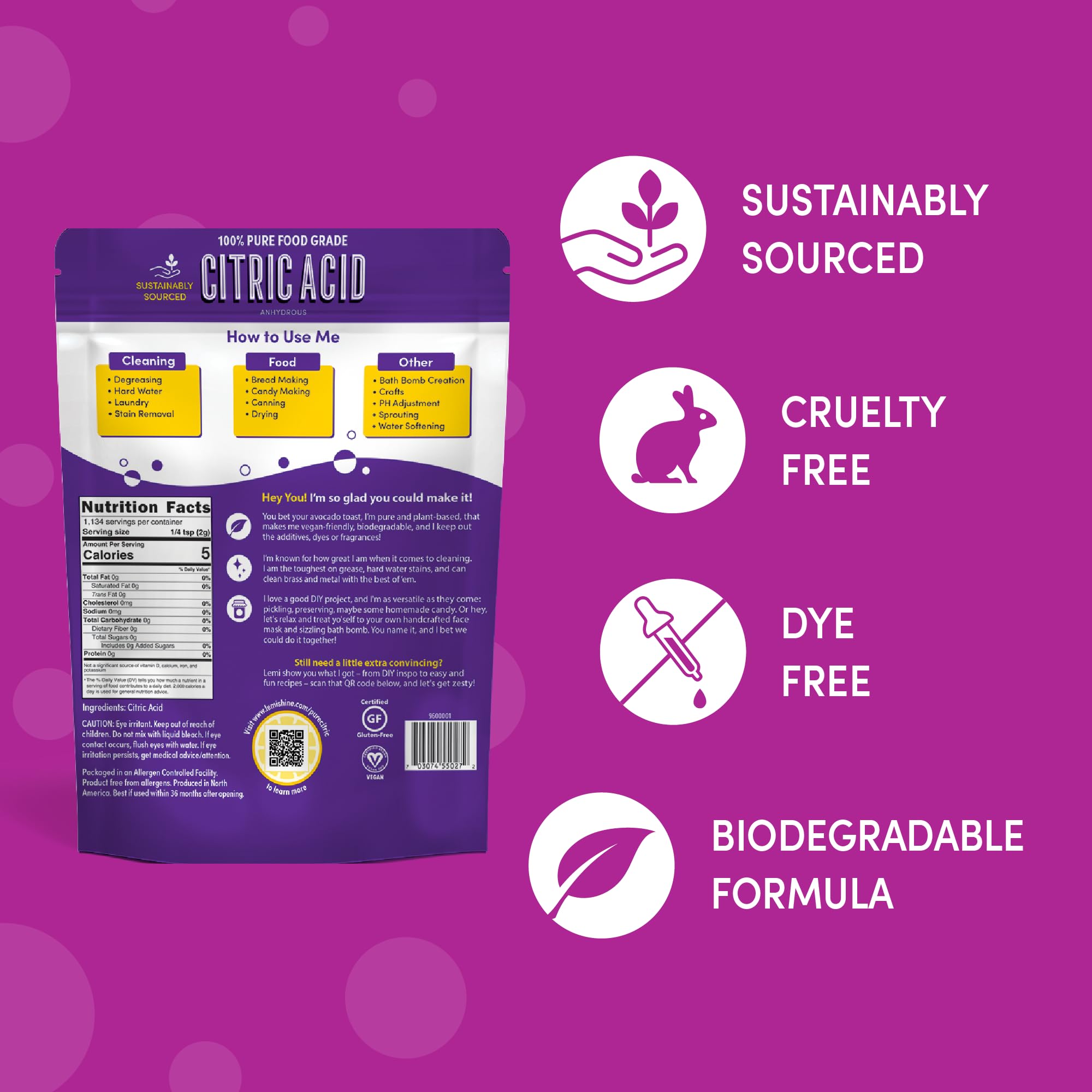 Lemi Shine 5 lb pail next to common kitchen sponge for clear size and scale guidance