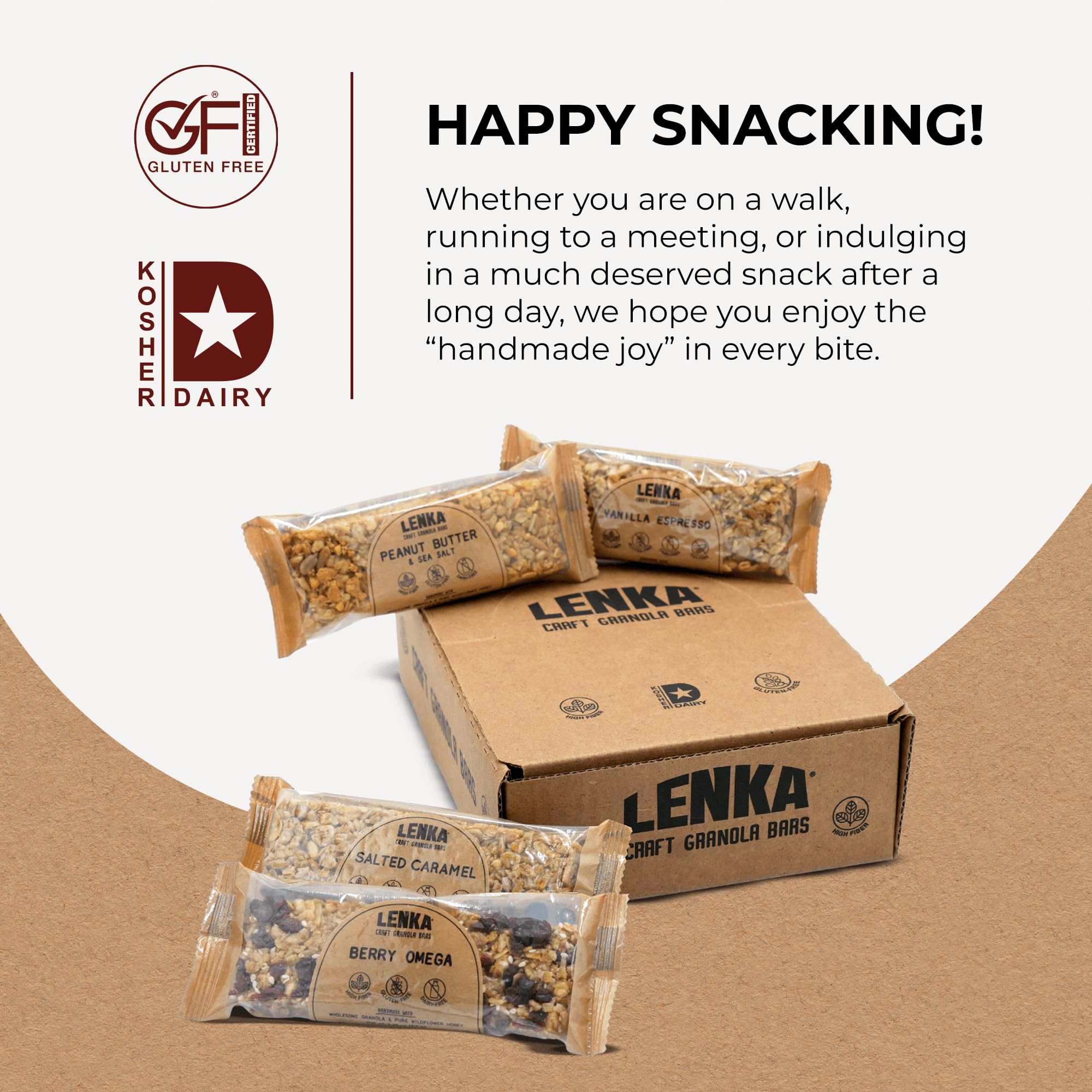 LENKA bars in backpack and lunchbox for ready-to-eat convenience