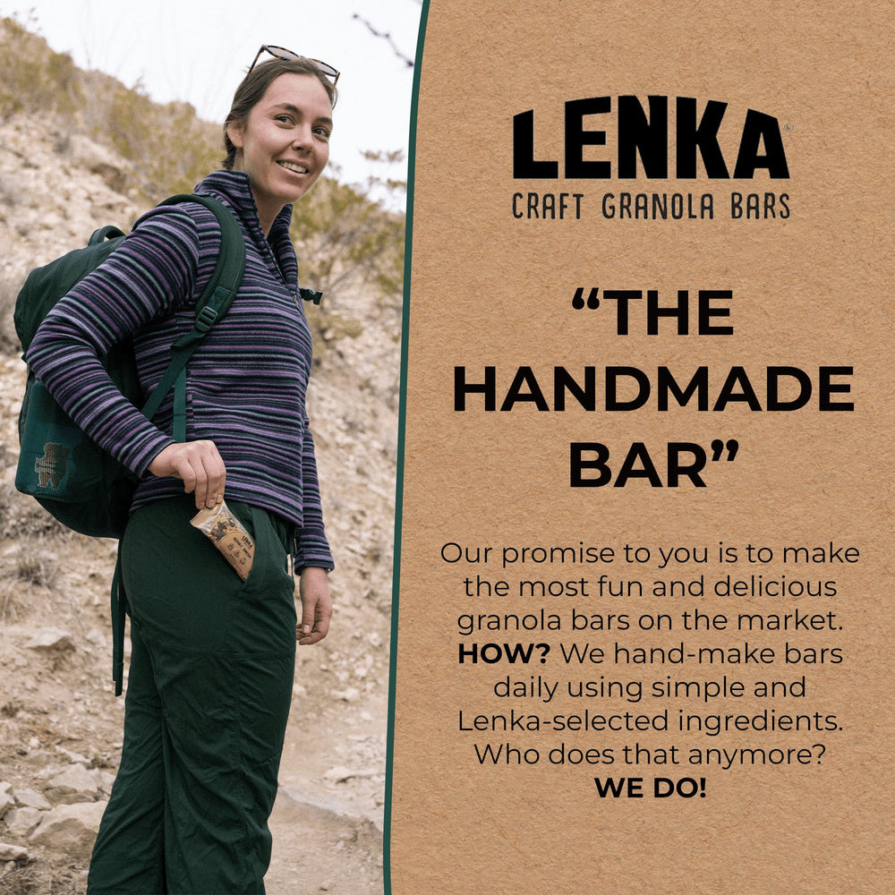 LENKA bar next to smartphone to show compact snack size