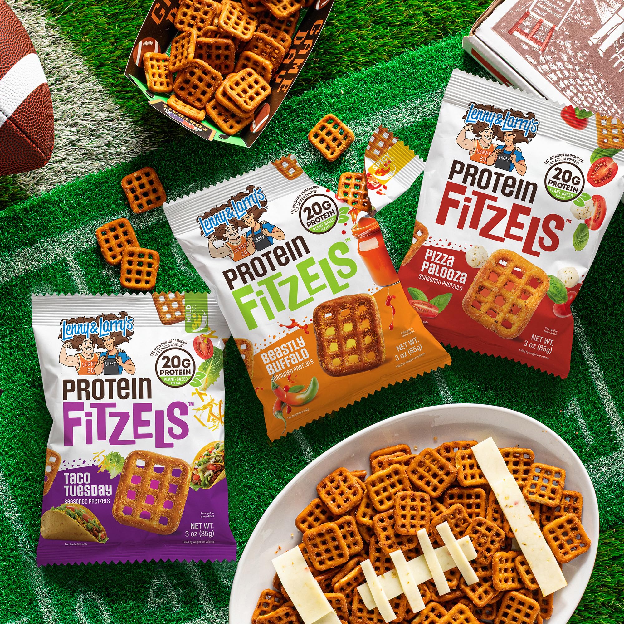 Lenny & Larry's close-up of pretzel texture highlighting crunchy savory coating