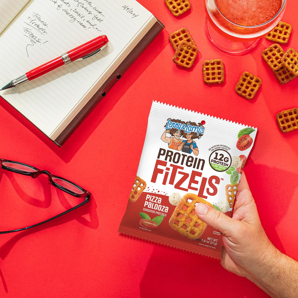 Lenny & Larry's pretzels in a bowl on a counter showing shareable snack setup