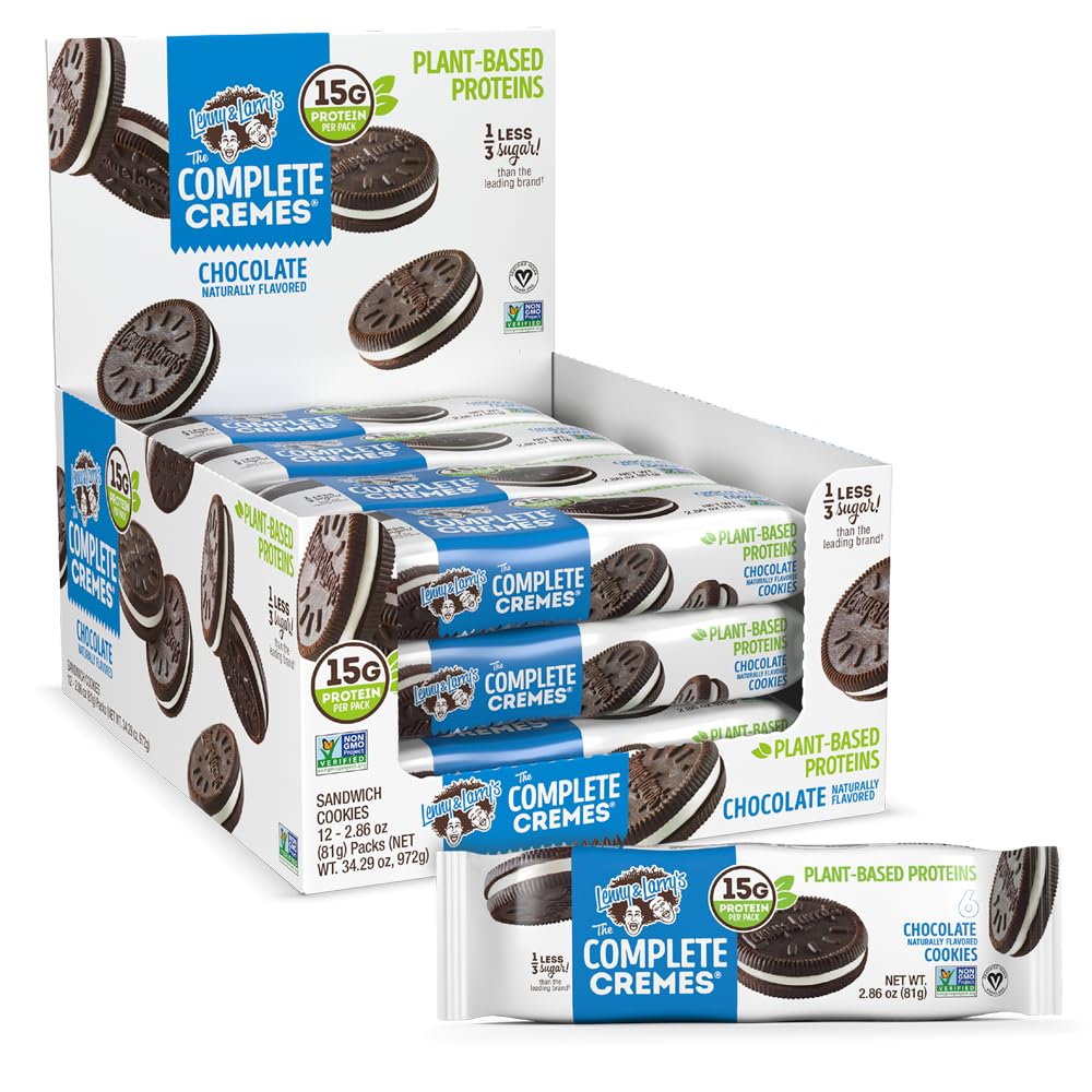 Lenny & Larry's front packaging showing box and single pack, clear branding and convenience