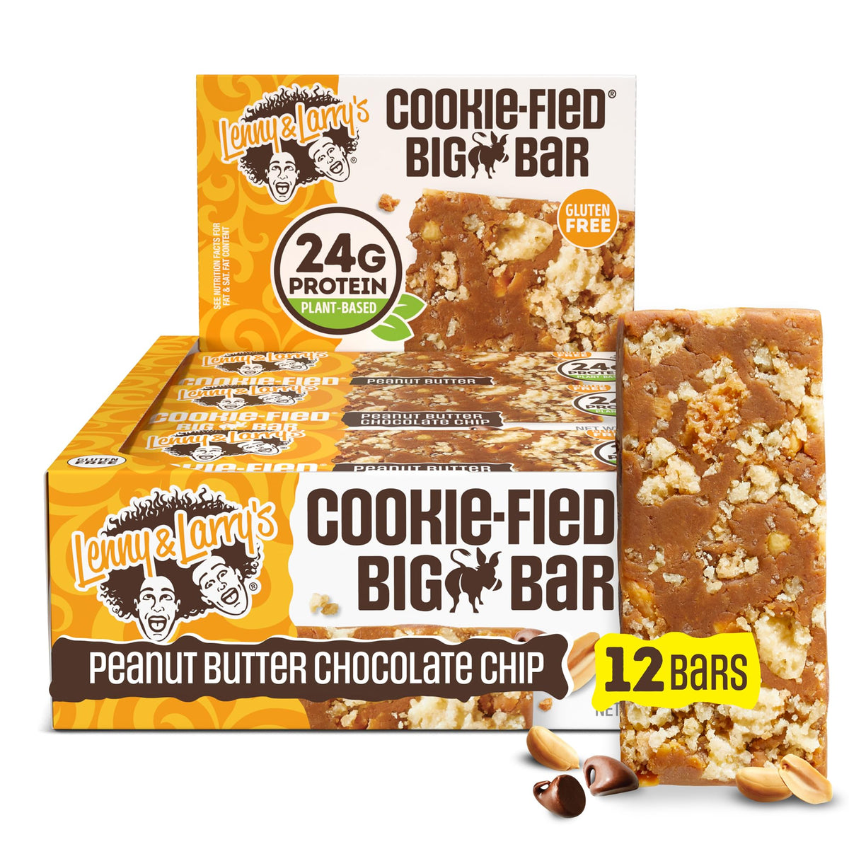Lenny & Larry's front packaging showing product and benefits