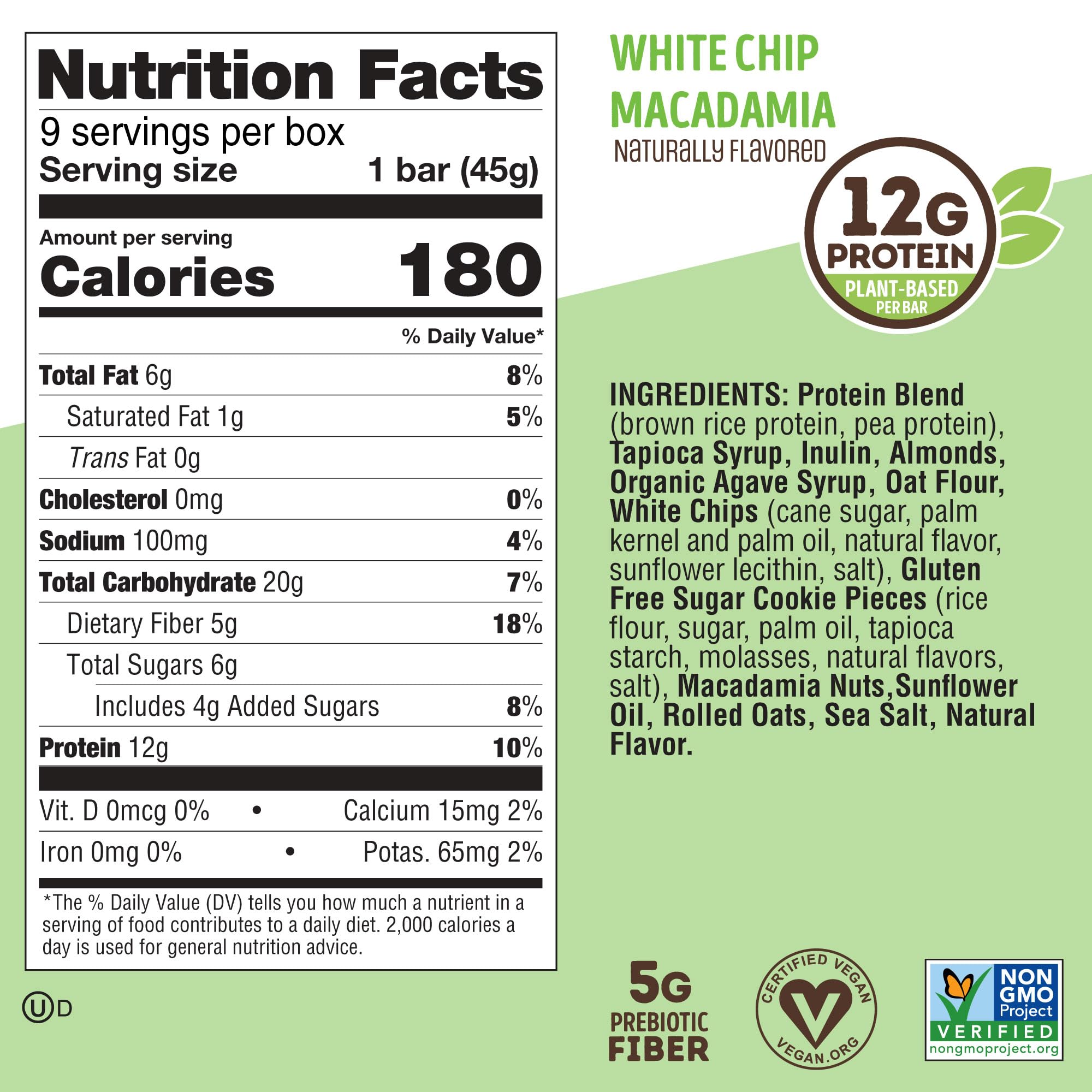 Lenny & Larry's nutrition facts and ingredient panel emphasizing plant protein and clean ingredients