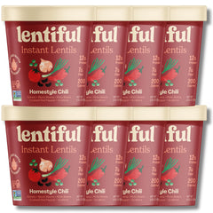 Lentiful front packaging showing 8-pack and nutritional highlights for easy meals