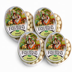 Les Anis de Flavigny front tin showing vintage artwork and collectible appeal