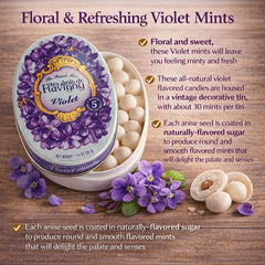 les anis de flavigny violet closeup of candy surface showing delicate violet coating