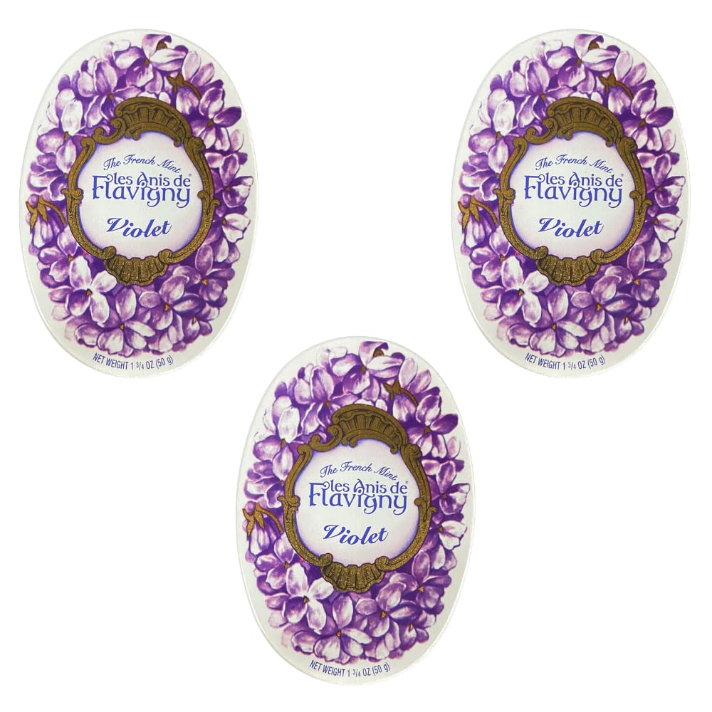 les anis de flavigny violet front tin showing collectible packaging and freshness
