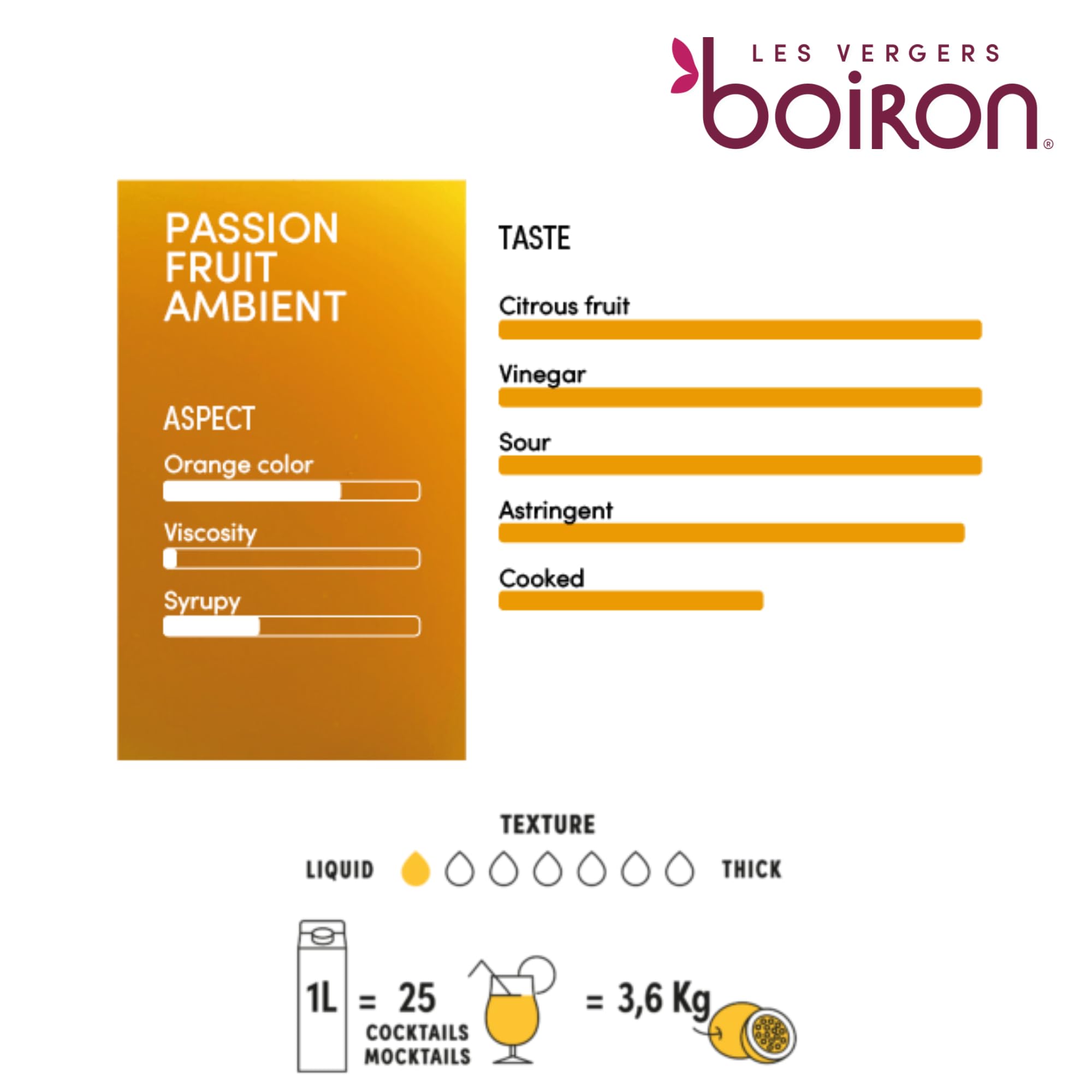 Les Vergers Boiron spoonful close-up showing smooth texture, aids precise portioning