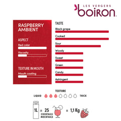 Les Vergers Boiron being poured into cocktail for quick cocktail flavor boost