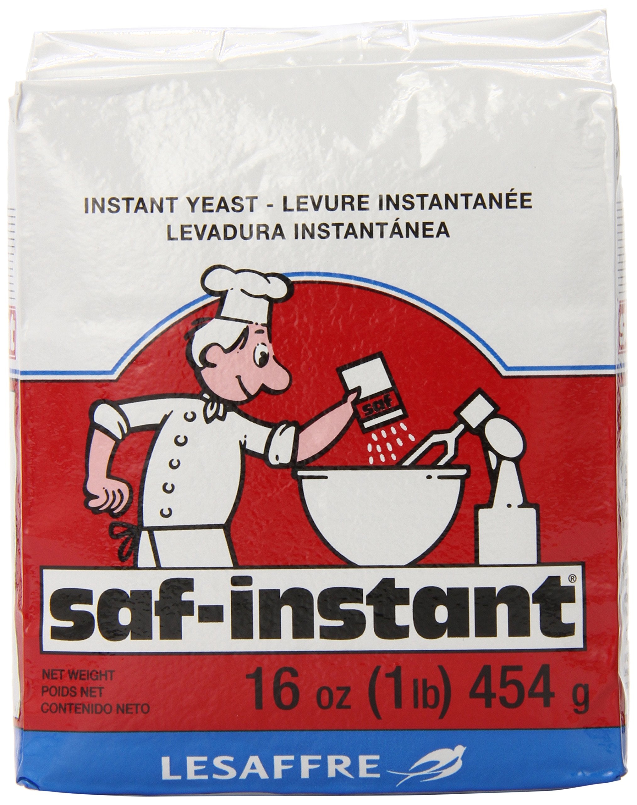 LeSaffre Saf-Instant Red front packaging showing 2 pound bag and label benefit consistent baking