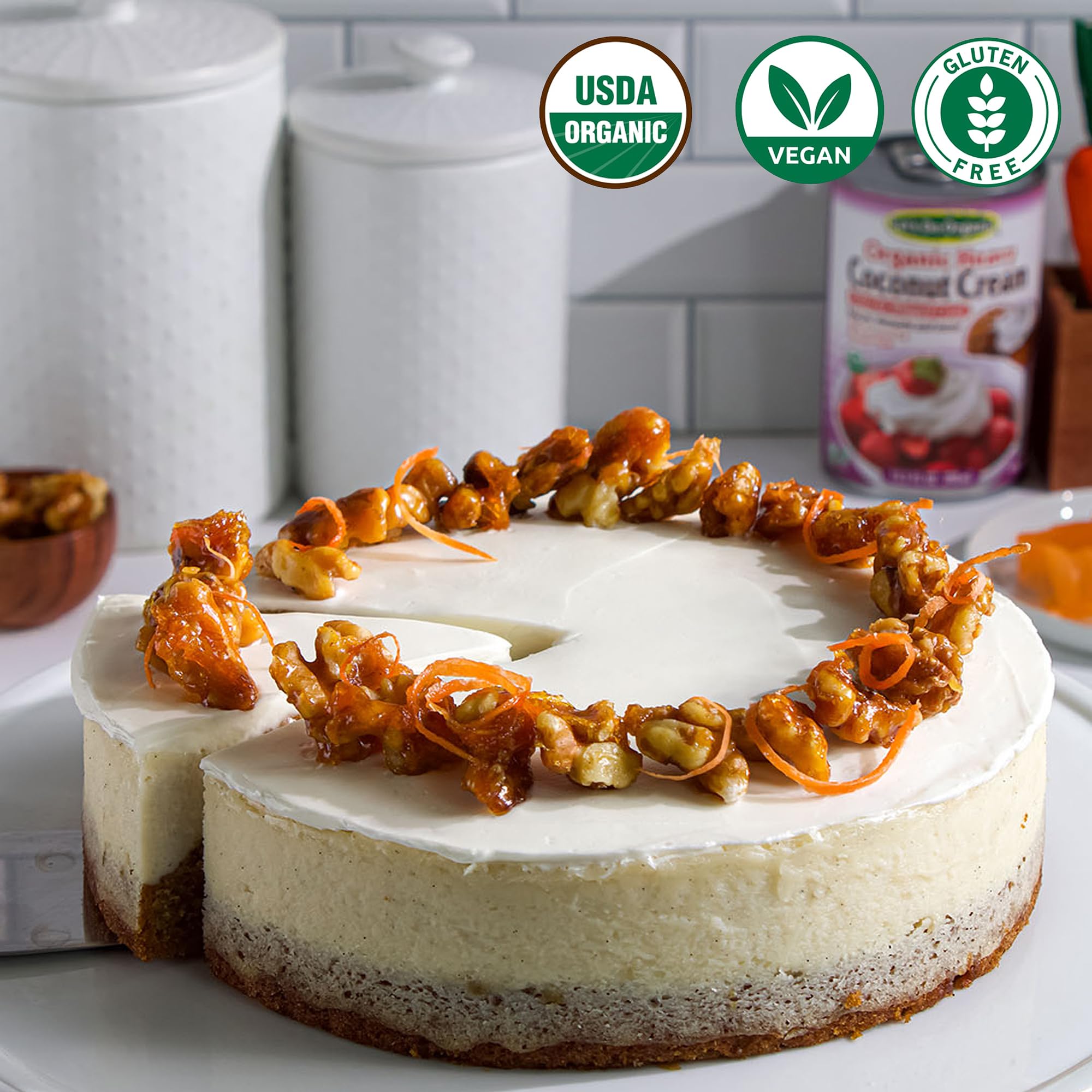 Let's Do Organic pouring cream into coffee to create a creamy, dairy-free beverage