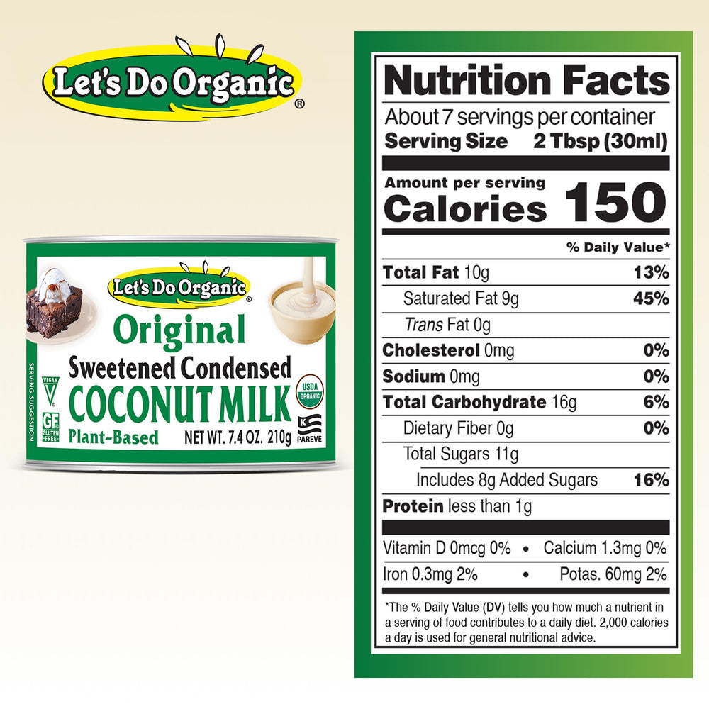 Let's Do Organic condensed coconut milk pouring close-up, shows smooth texture for recipes