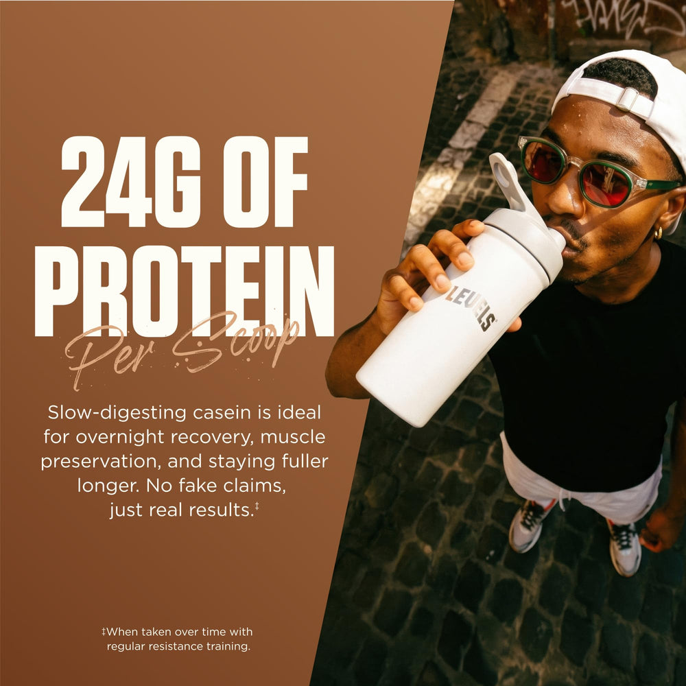 Levels Nutrition label and nutrition panel highlighting protein and BCAA counts