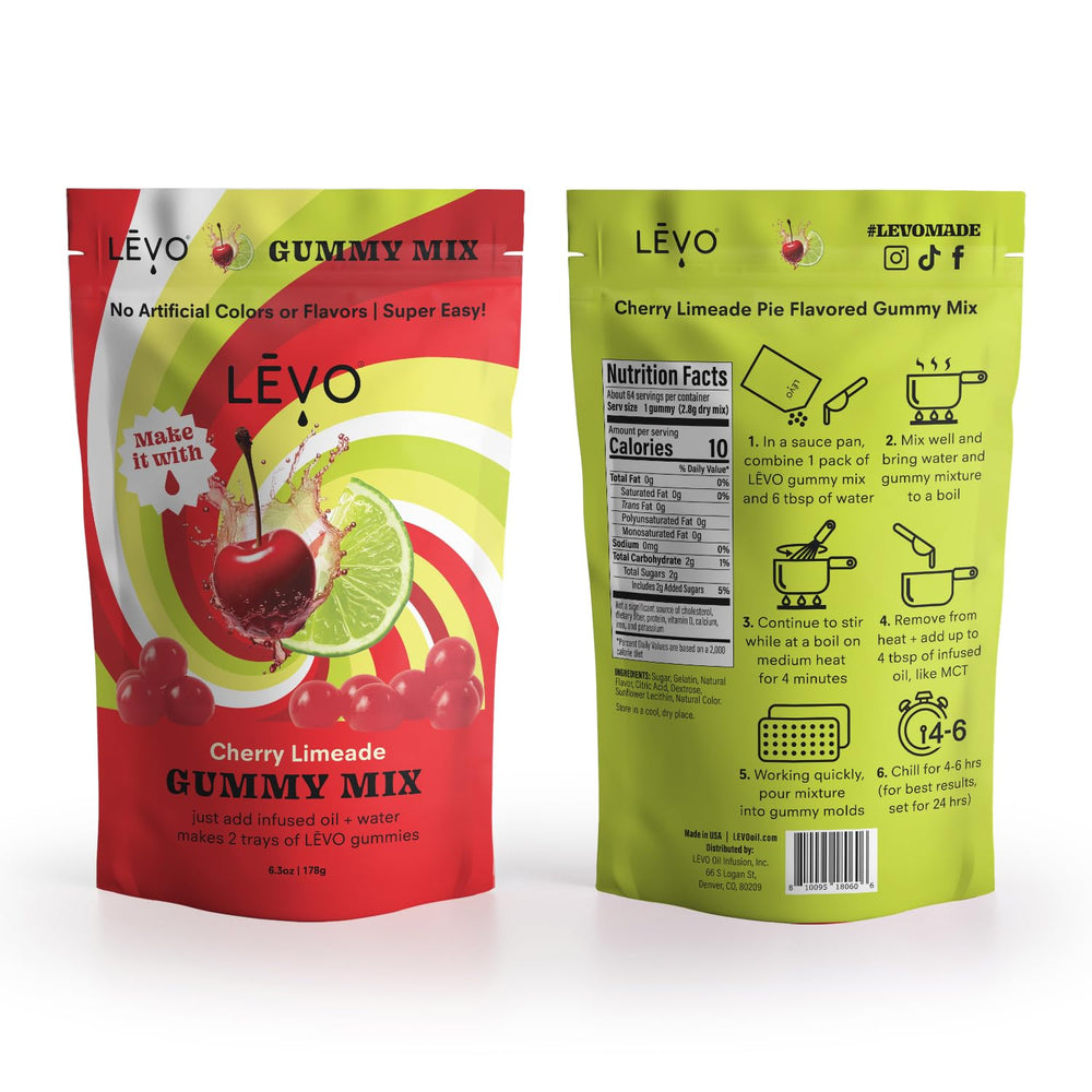 LEVO close-up of Cherry Limeade powder texture for easy mixing benefit