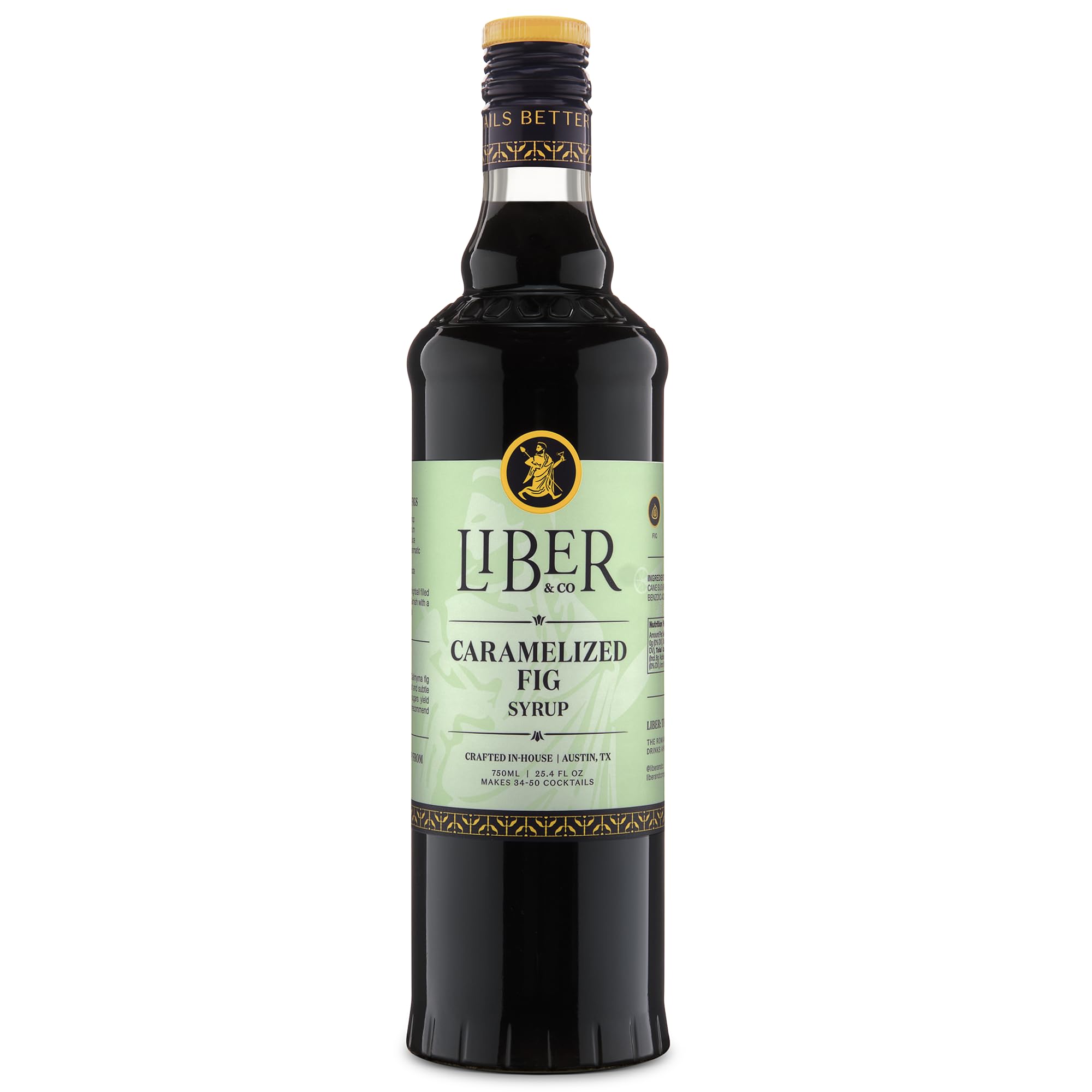 Liber & Co. caramelized fig syrup front bottle image showing product and label for easy identification
