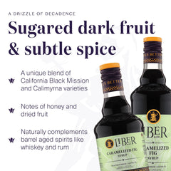 Close-up of Liber & Co. fig syrup texture highlighting viscous caramelized consistency for richer cocktails