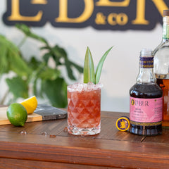 Liber & Co. classic cocktail finished with grenadine for vibrant presentation