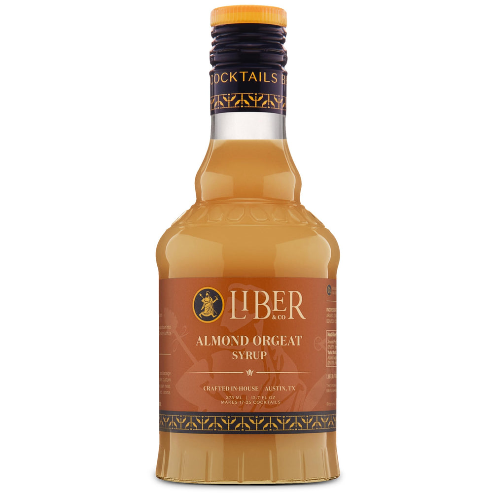Liber & Co. front bottle shot showing premium almond orgeat, ideal for authentic cocktails