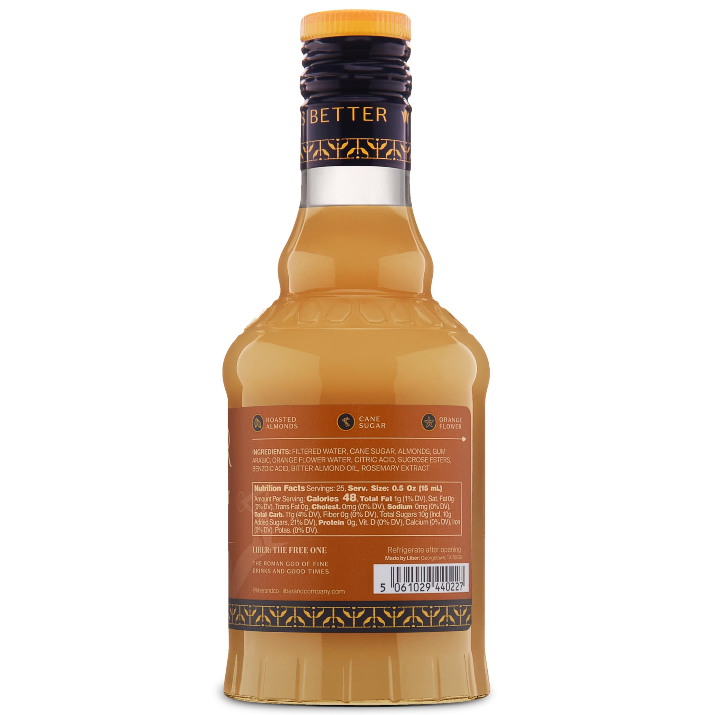 Liber & Co. syrup added to coffee creating a smooth almond-flavored latte