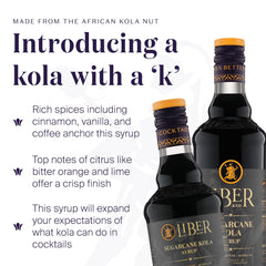 Liber & Co. close-up label showing kola nut and spice ingredients for authentic flavor