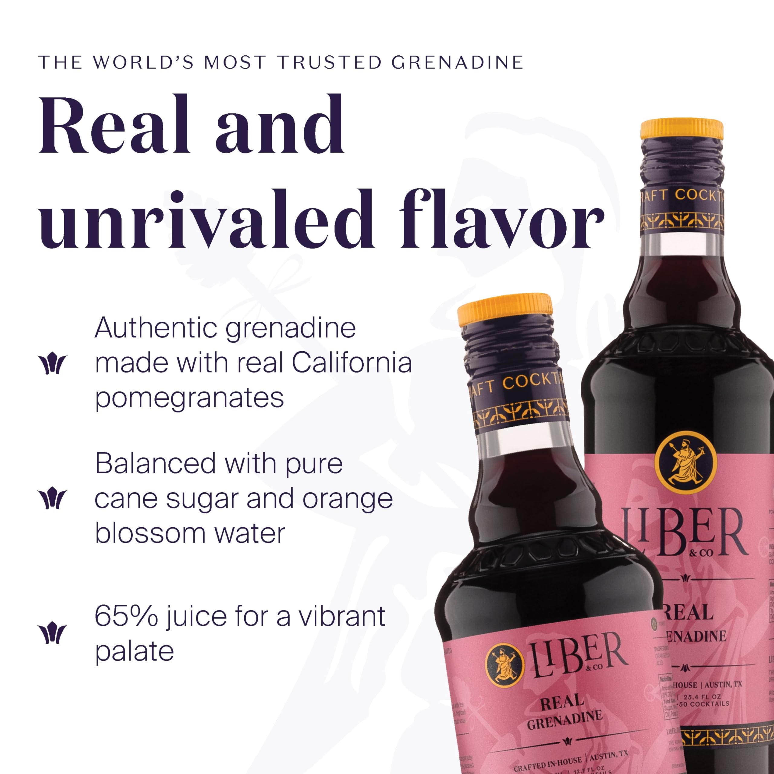 Liber & Co. bottle close-up pouring vivid syrup adds bright color to drinks
