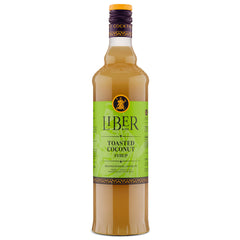 Liber & Co. front bottle view showing toasted coconut syrup and clear labeling benefit convenience