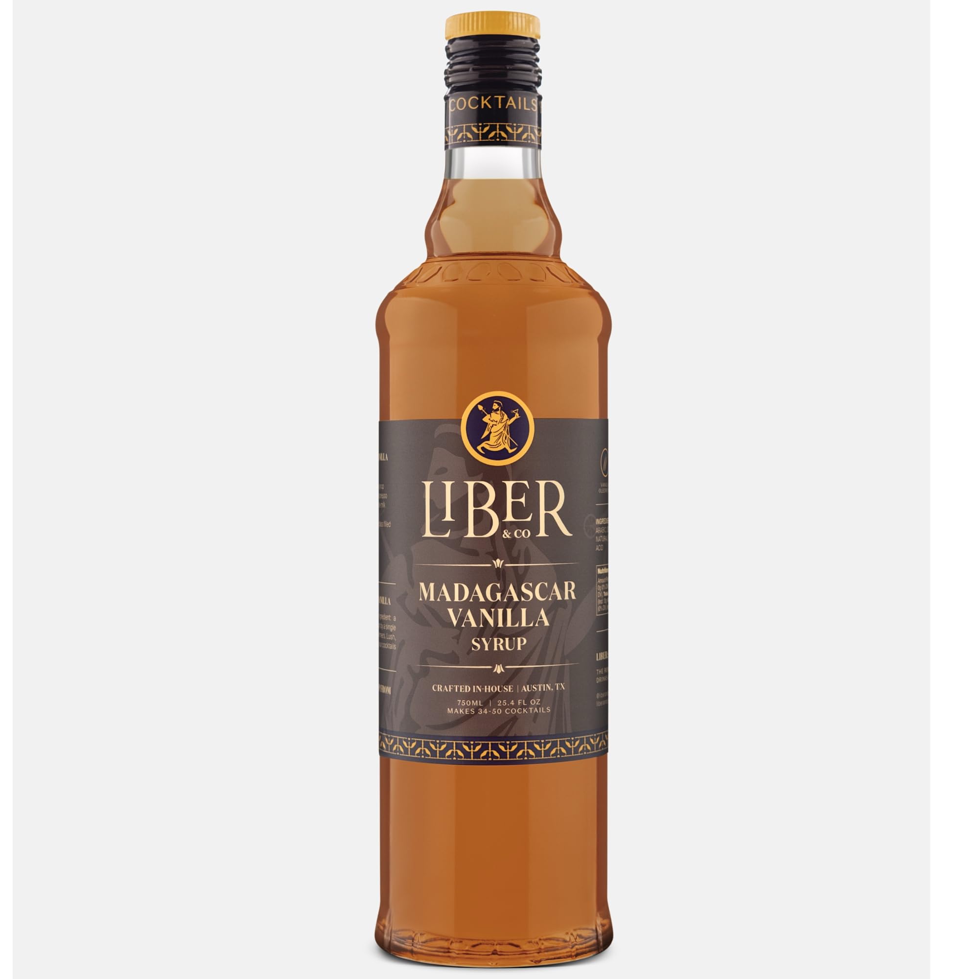 Liber & Co. bottle front view showing premium vanilla branding and clarity benefit