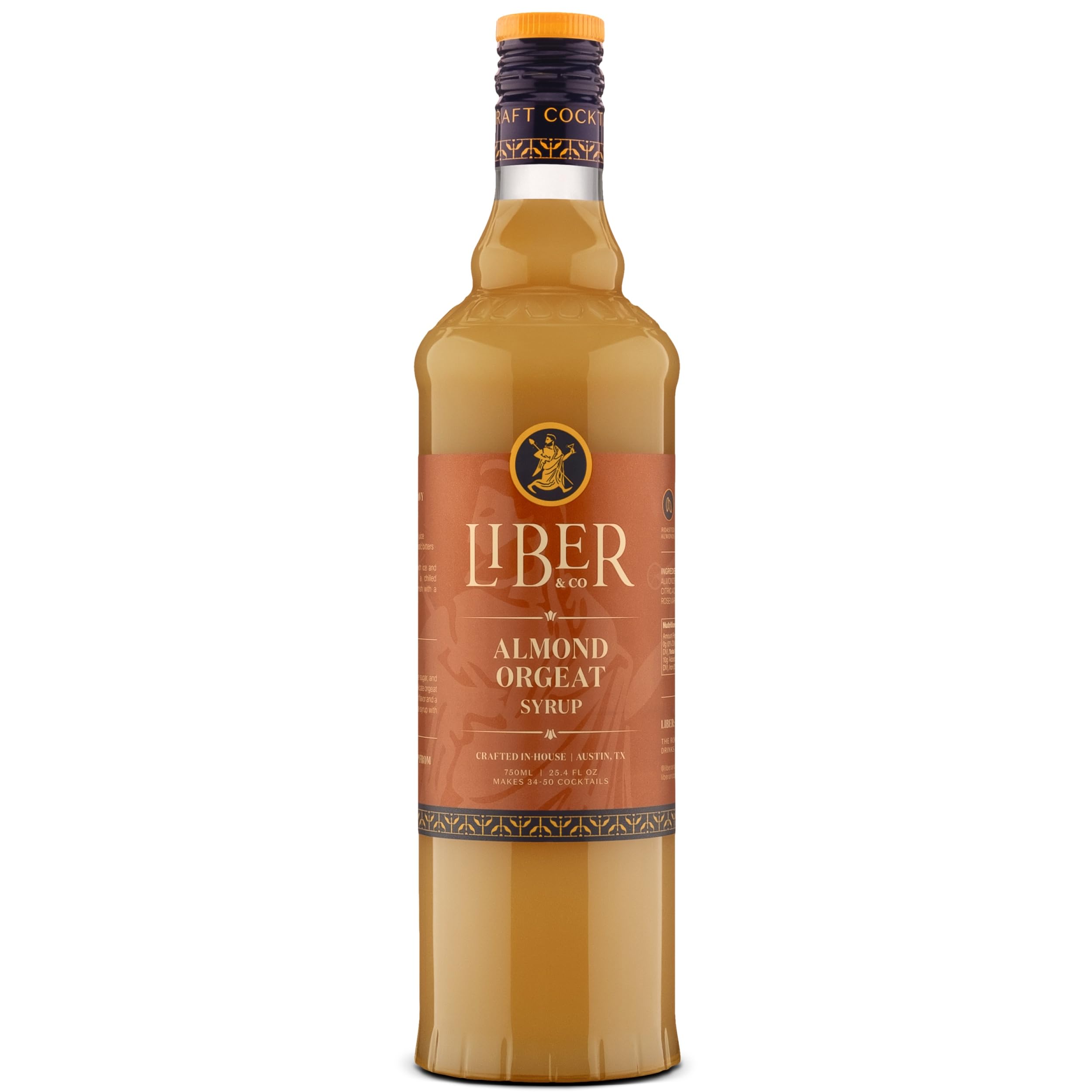 Liber & Co. front bottle showing full product and branding benefit: authentic almond flavor
