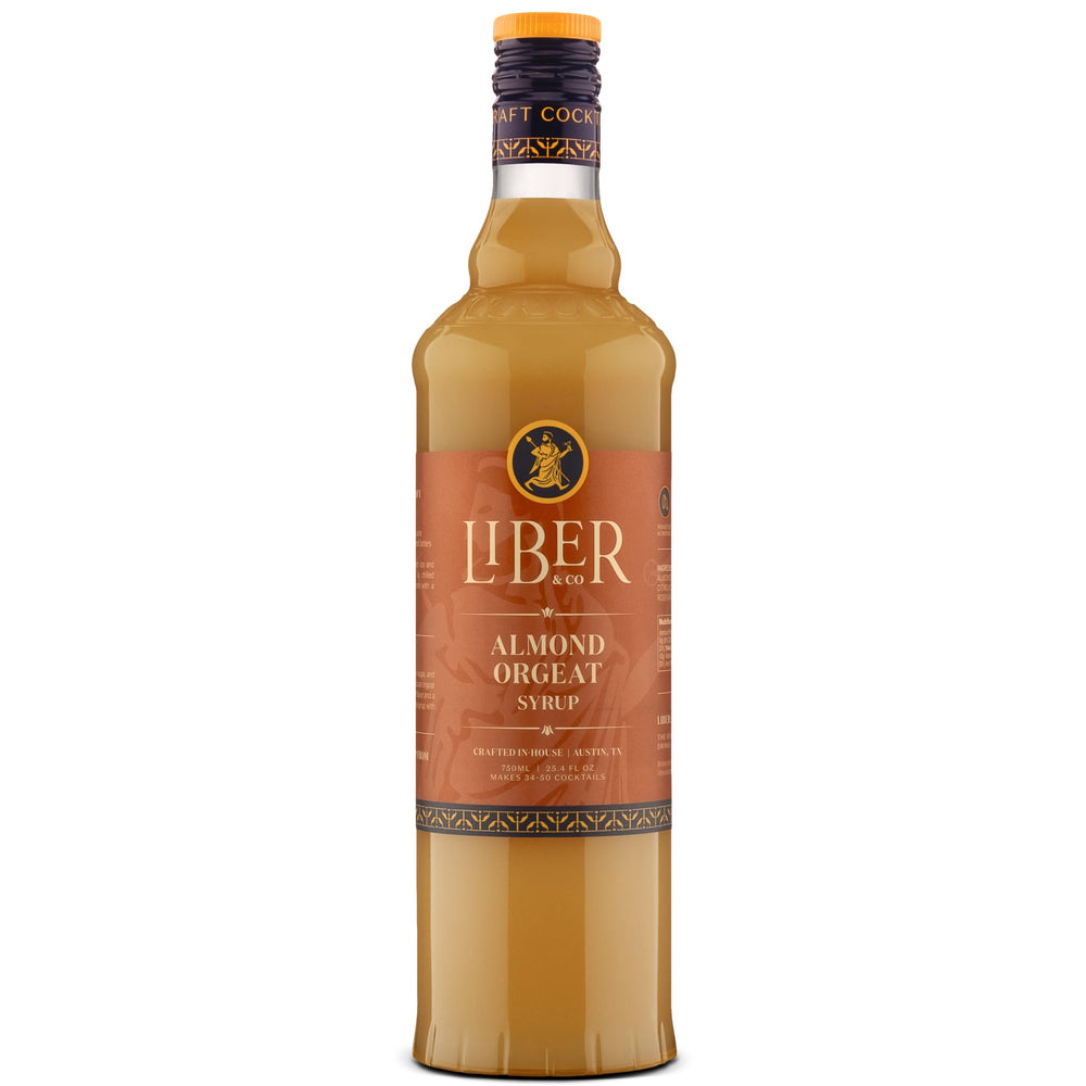 Liber & Co. front bottle showing full product and branding benefit: authentic almond flavor