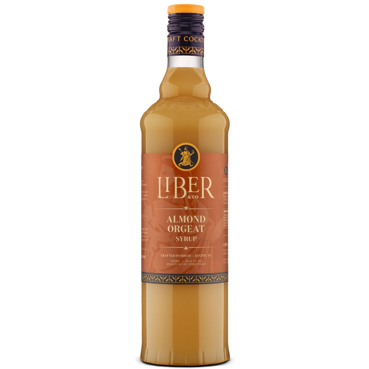 Liber & Co. front bottle showing full product and branding benefit: authentic almond flavor