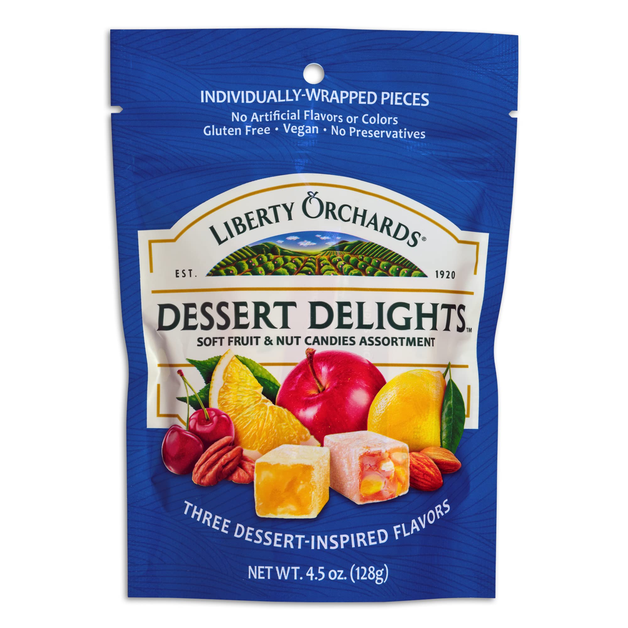 Liberty Orchards close-up of a single piece texture, highlights soft chew benefit