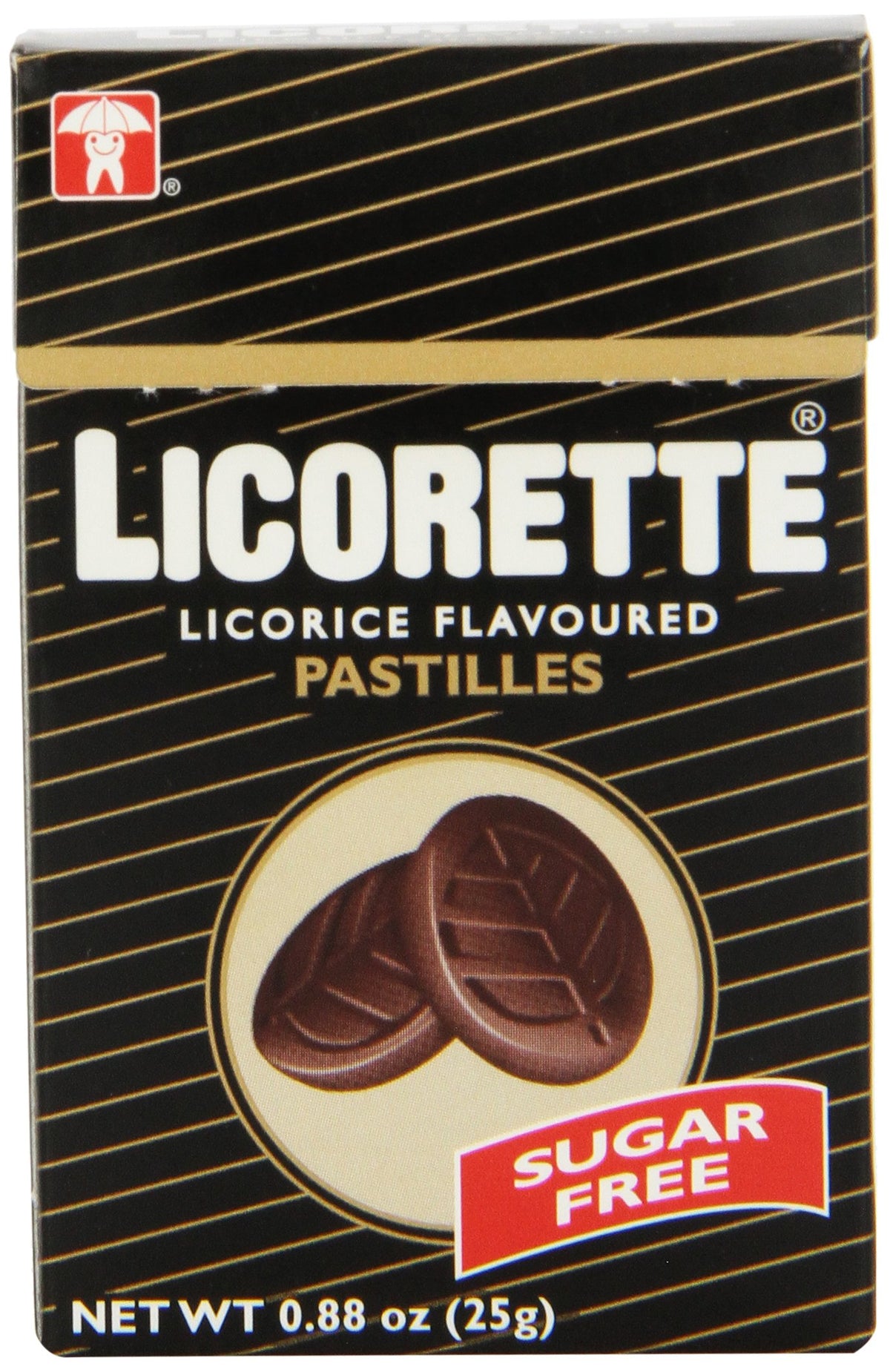 LICORETTE front packaging showing twelve 0.88-ounce boxes and brand logo