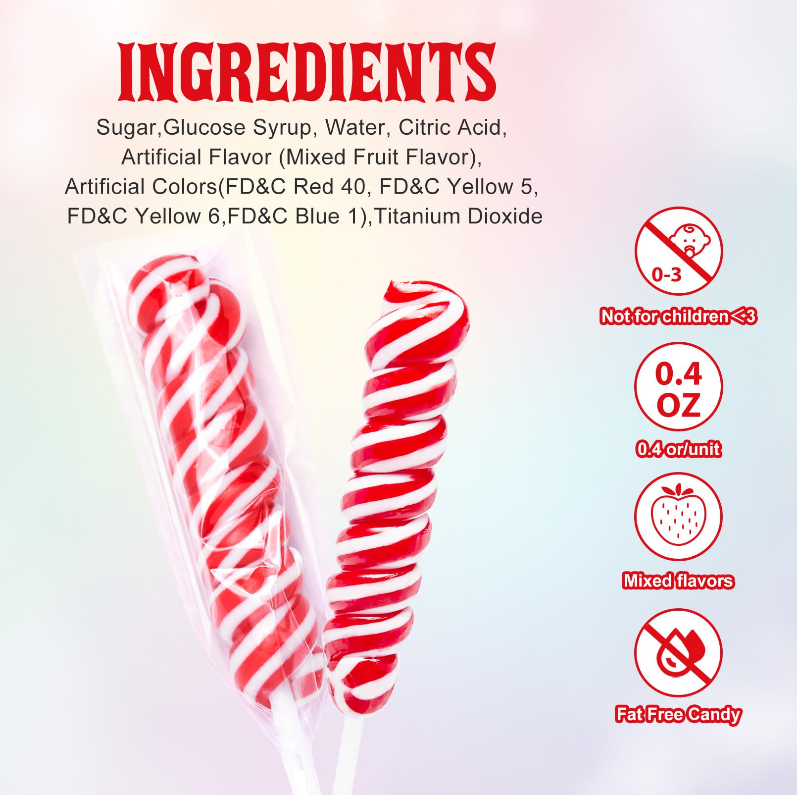LIDATREE pile of individually wrapped lollipops showing sealed freshness and convenience