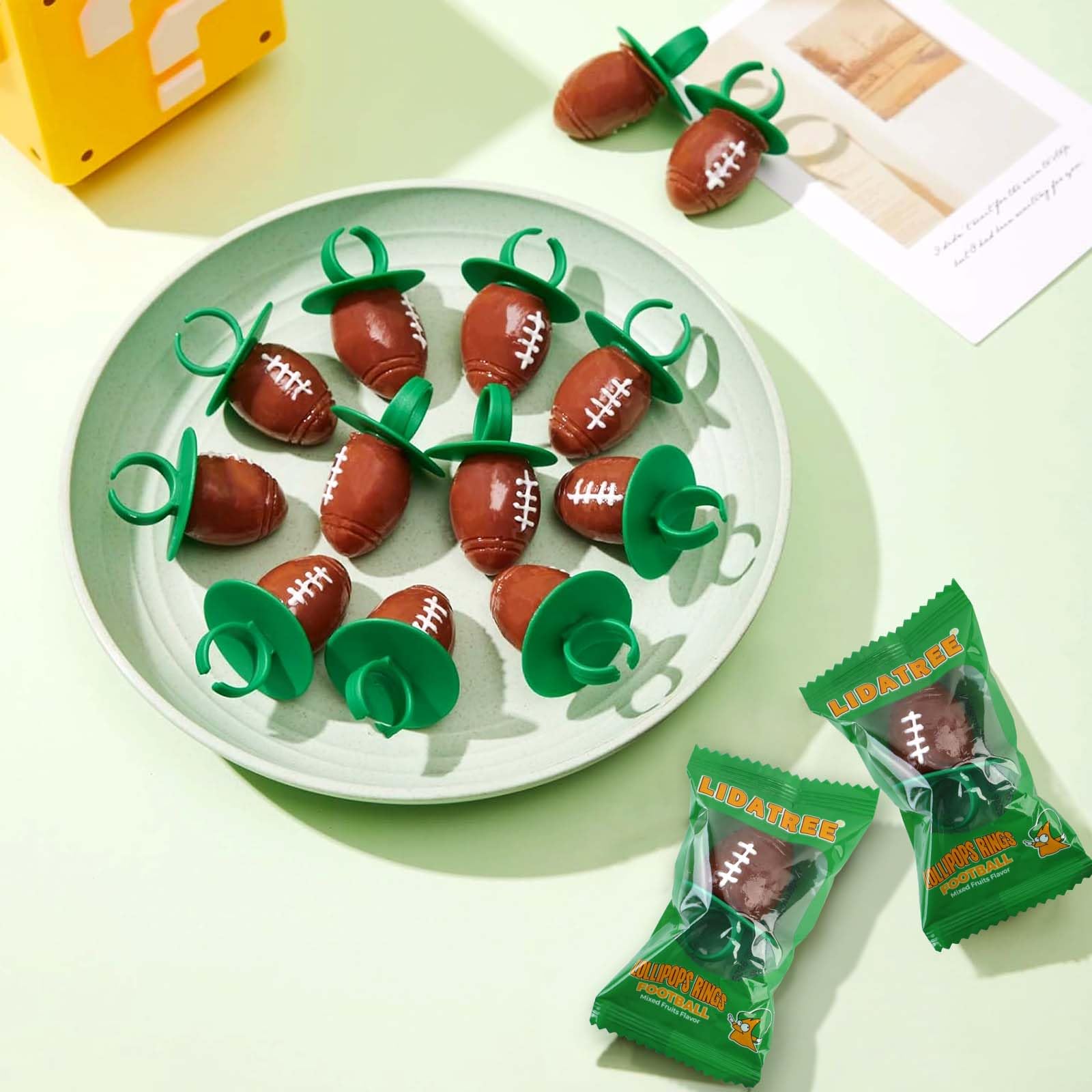 LIDATREE ring lollipop beside a coin showing scale for portion planning