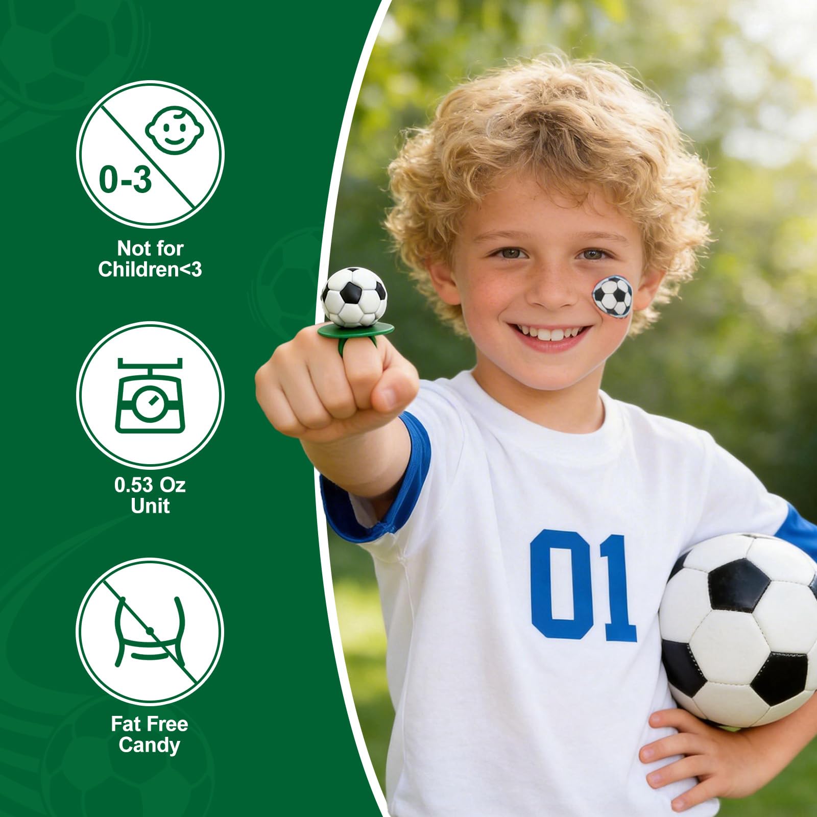 LIDATREE individually wrapped soccer ring lollipops, ensuring freshness and hygiene