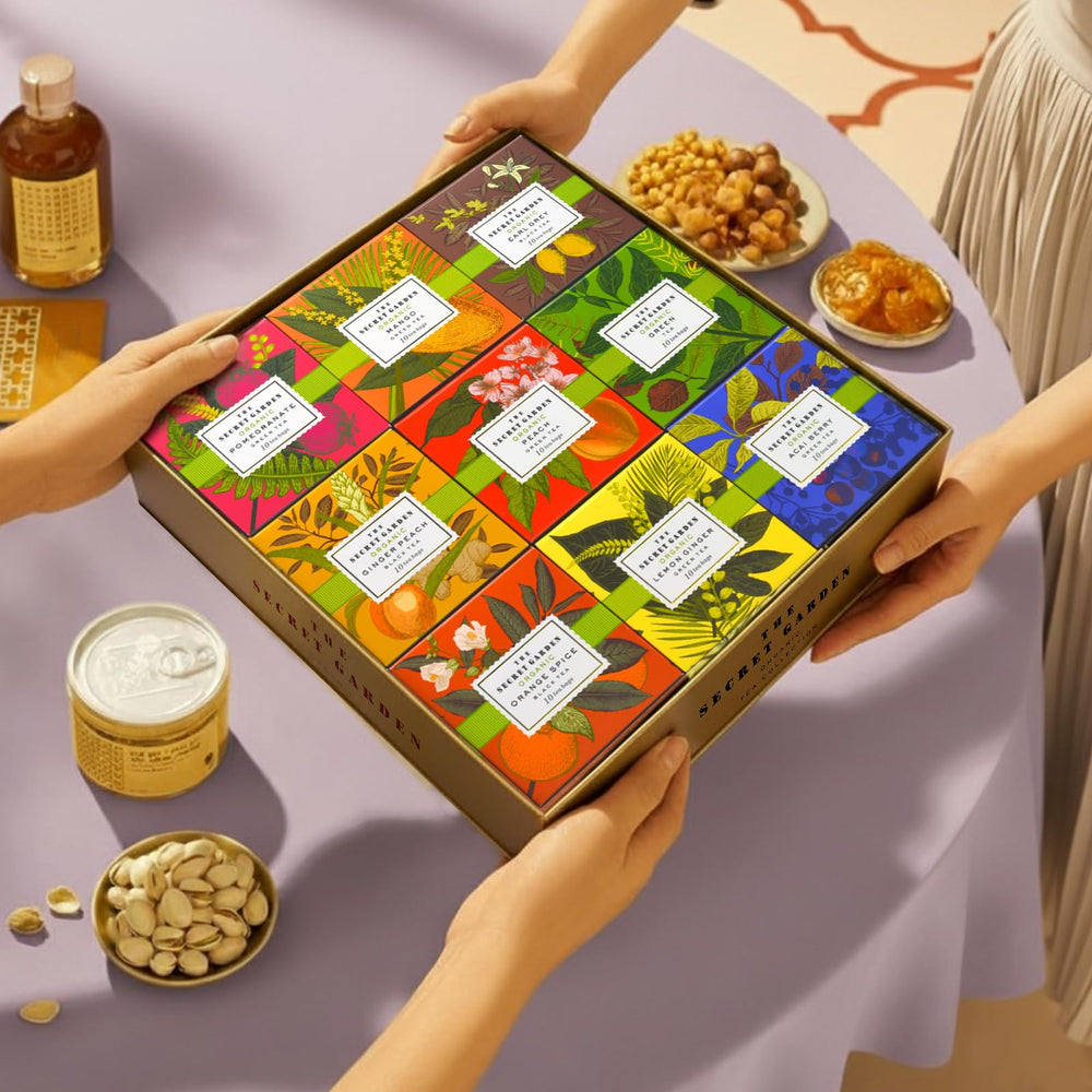 Life Plus Style Gourmet individually wrapped tea bags arranged to show convenience and freshness