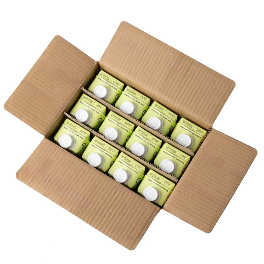 Life Refreshed 12-pack on kitchen shelf illustrating bulk storage and family convenience