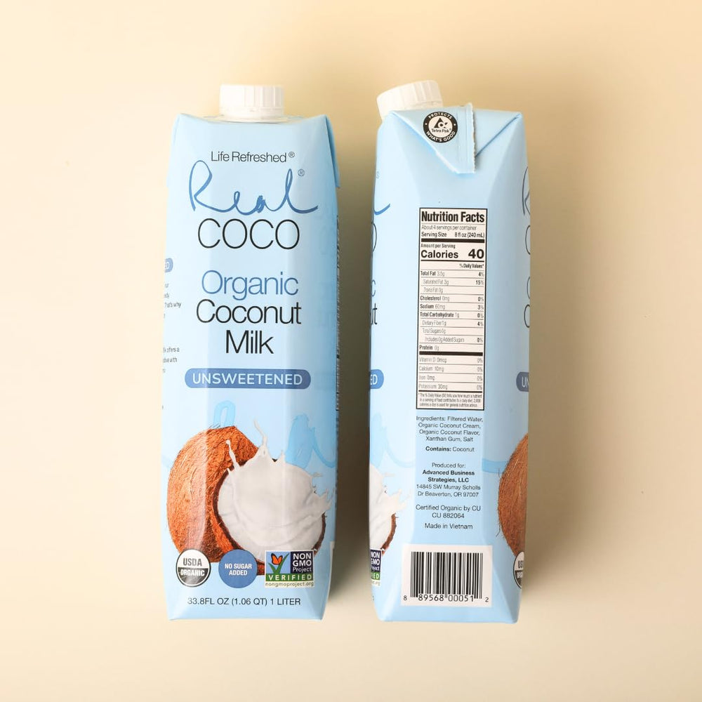 Life Refreshed Real Coco six-pack of 1L cartons for pantry stocking