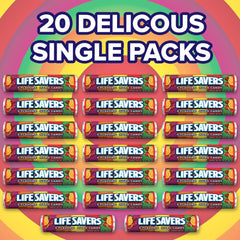 Life Savers assorted candies top view showing five flavors for variety options