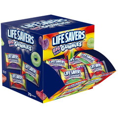 Life Savers front packaging showing bulk 70-count box and branding benefit portability
