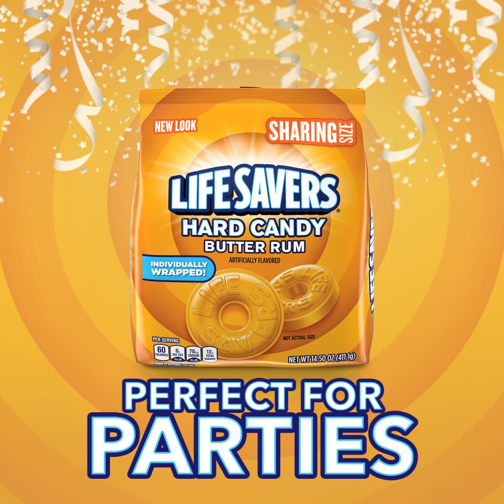 Serving bowl filled with Life Savers Butter Rum for parties and buffets