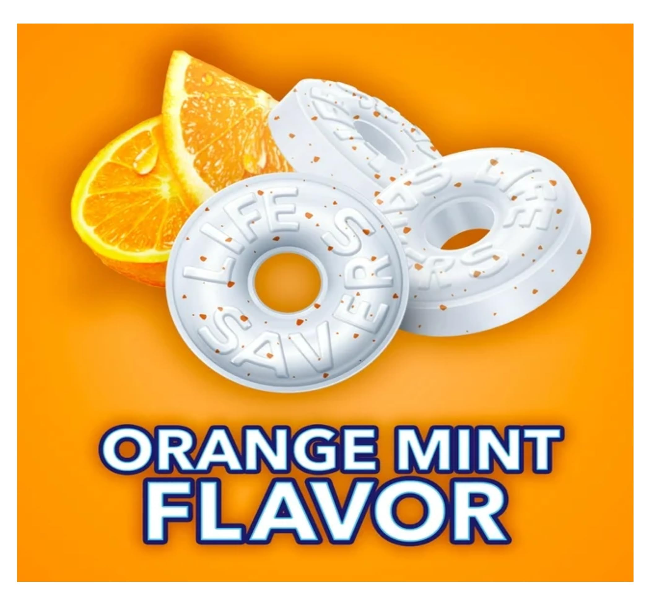 Life Savers close-up of mint rings showing texture and citrus appeal