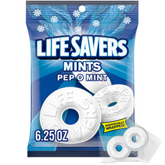 Life Savers front packaging showing 12 small peppermint bags for easy sharing
