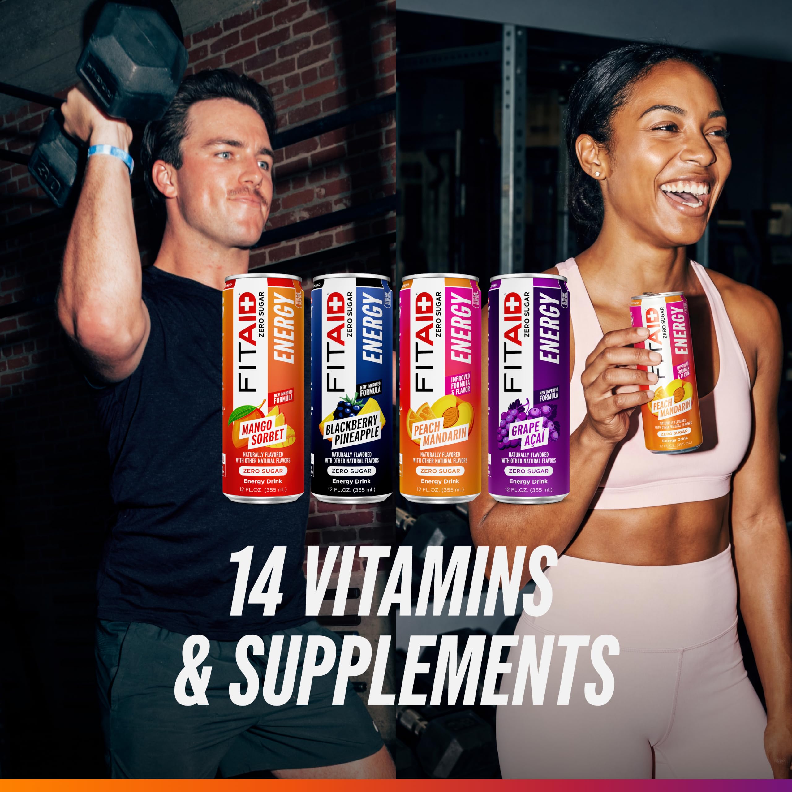LIFEAID shot of the FITAID Energy Zero nutrition and ingredient label for transparency