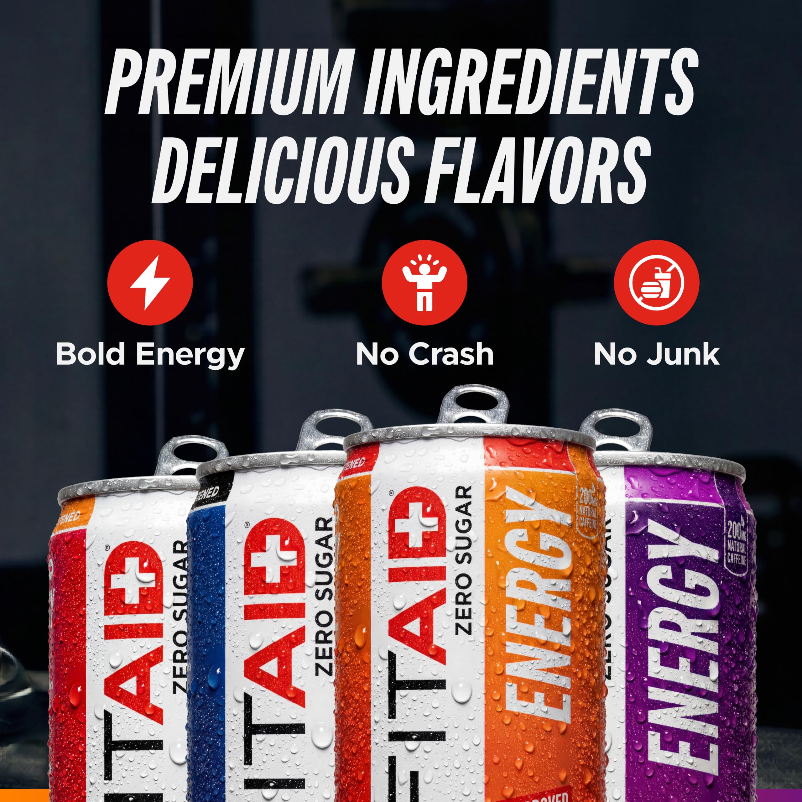LIFEAID FITAID Energy Zero can in hand illustrating 12 fl oz size and portability
