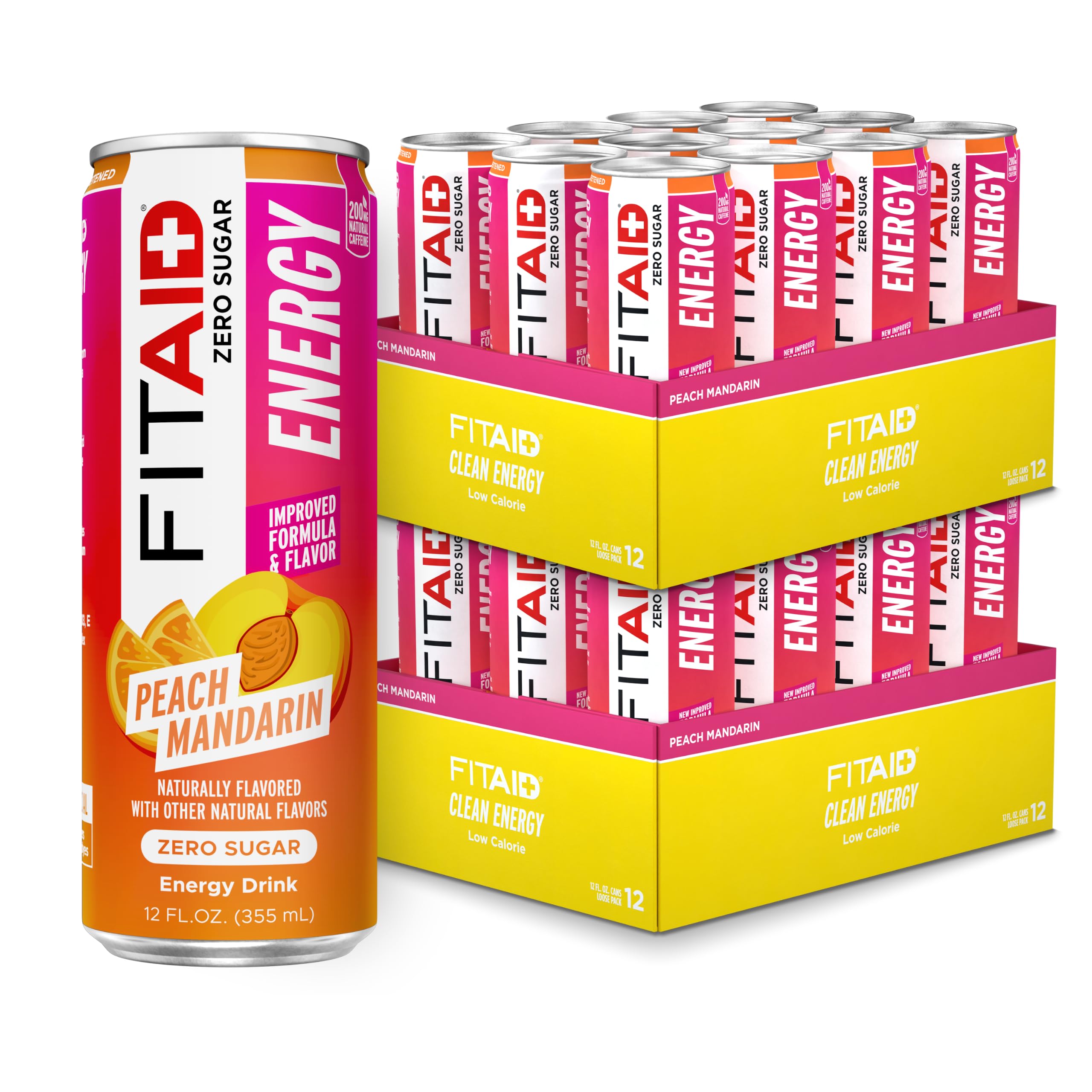 LIFEAID front packaging of FITAID Peach Mandarin shows clean zero-sugar branding and vibrant color